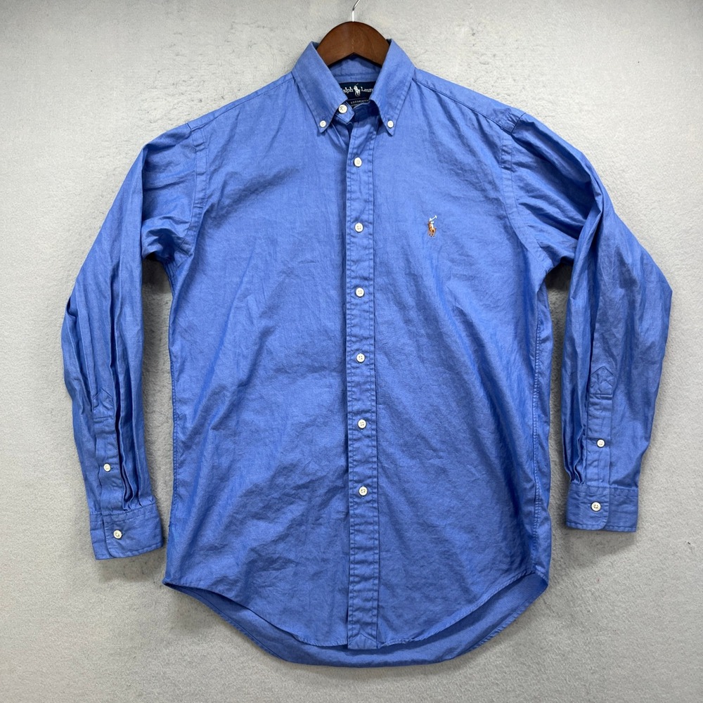 Ralph Lauren Button Up Mens 14.5 33 Blue Yarmouth Pinpoint Oxford Preppy Classic